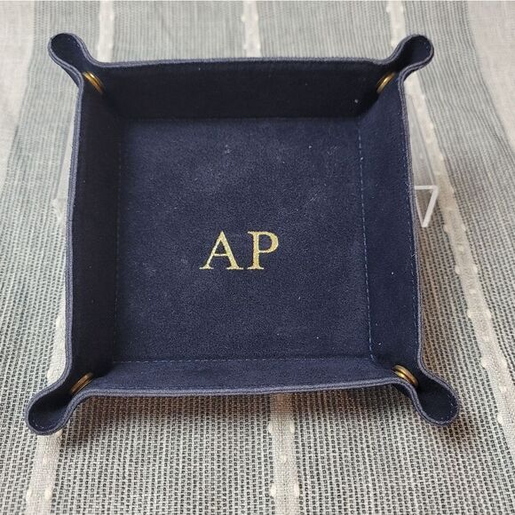 MARK AND GRAHAM Navy Blue Suede Catch All - Picture 4 of 7